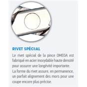 Pince à ongles incarnés OMEGA, ss fermoir, mors droits 15mm, 14cm